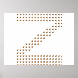 Corgi Hiking Adventure Z Pattern Style Poster