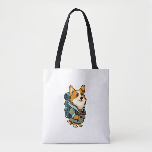 Corgi Hiking and Camping  Tote Bag (Front)