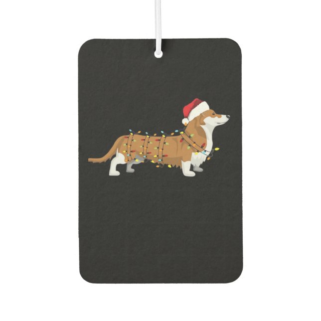 Corgi Holiday Christmas Light Essential T-Shirt Car Air Freshener (Front)
