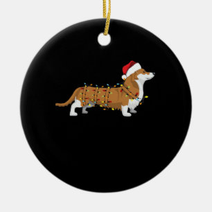 Corgi Holiday Christmas Light Essential T-Shirt Ceramic Tree Decoration