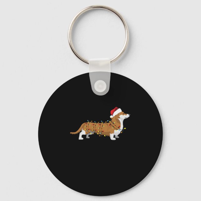 Corgi Holiday Christmas Light Essential T-Shirt Key Ring (Front)