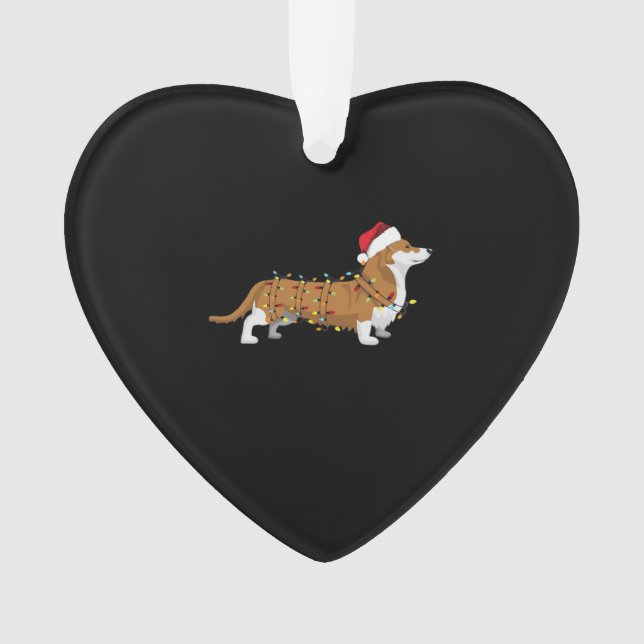 Corgi Holiday Christmas Light Essential T-Shirt Ornament (Front)