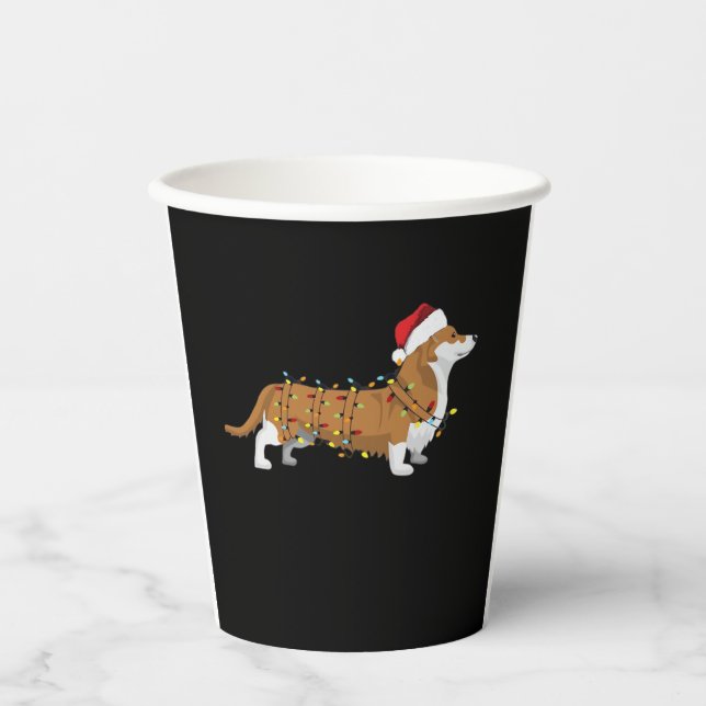 Corgi Holiday Christmas Light Essential T-Shirt Paper Cups (Front)