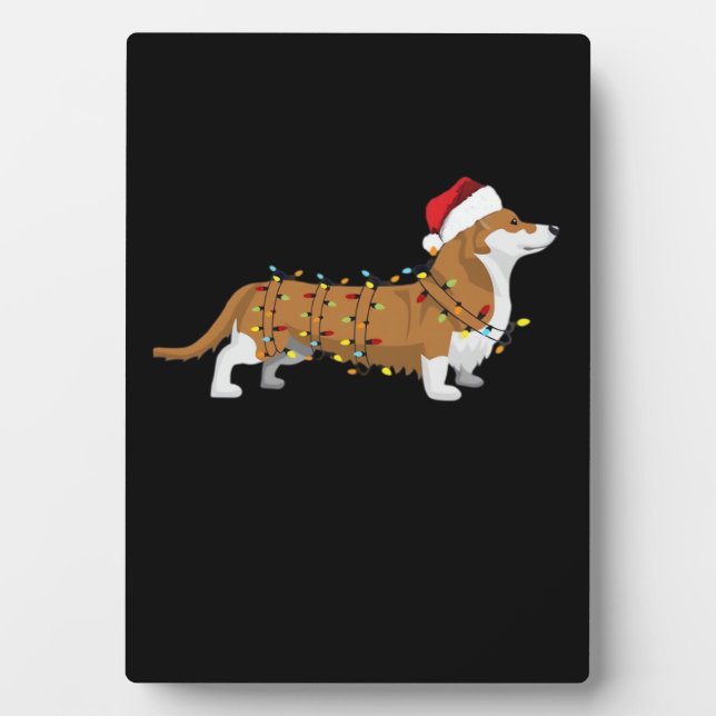 Corgi Holiday Christmas Light Essential T-Shirt Plaque (Front)