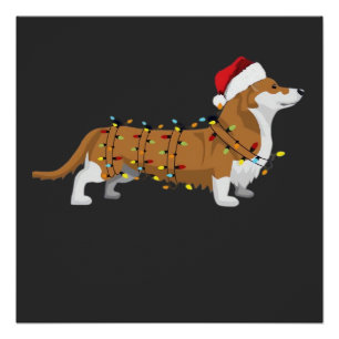 Corgi Holiday Christmas Light Essential T-Shirt Poster