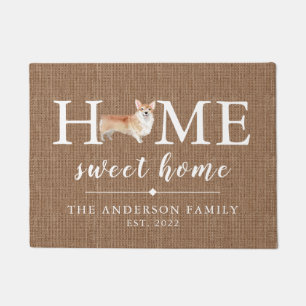 Corgi Home Sweet Home Personalised Doormat