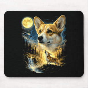 Corgi howling to the moon meme funny 90's corgi do mouse mat