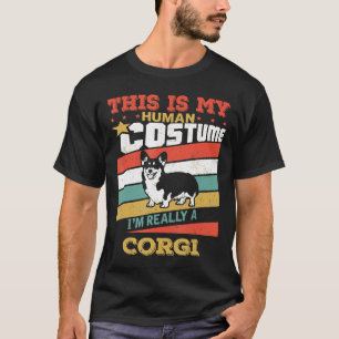 Corgi Human Costume Distressed Vintage Halloween T T-Shirt
