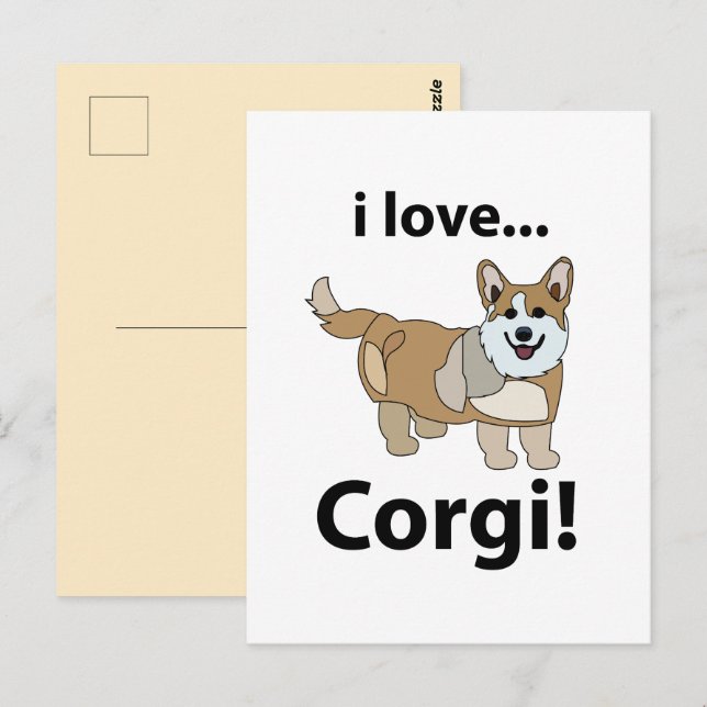 Corgi I Love Corgi  Postcard (Front/Back)