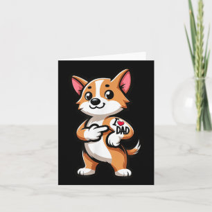 Corgi I Love Dad Funny Dog Tattoo _1 Card