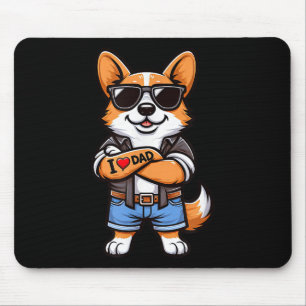 Corgi I Love Dad Funny Dog Tattoo Mouse Mat