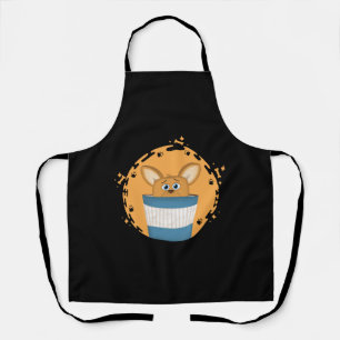 corgi in a coffee mug apron
