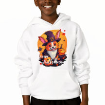 Corgi in a Halloween wizard costume