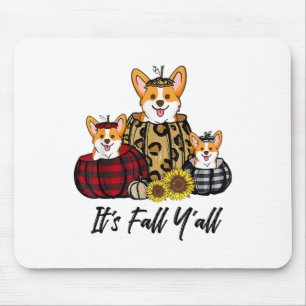 Corgi In Leopard Pumpkin Autumn Thanksgiving Mouse Mat