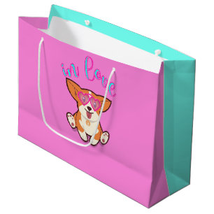 corgi in love large gift bag