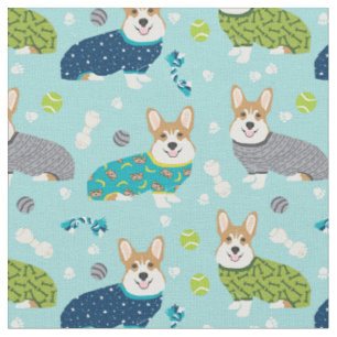 corgi in pjs fabric