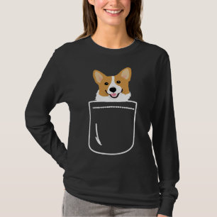 Corgi In Pocket Funny Cute Puppy Big Happy Smile T-Shirt