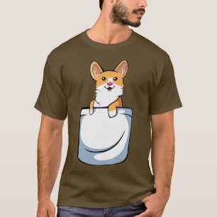 Corgi In Pocket Funny Dog Lover Doggie Paw Puppy H T-Shirt