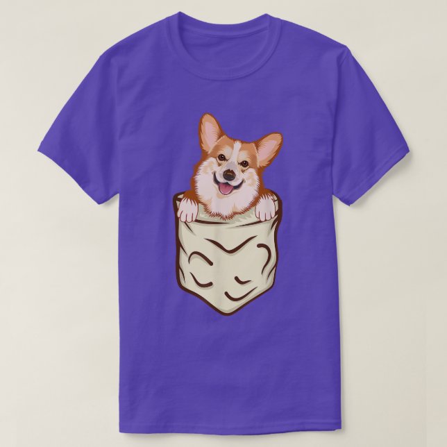 Corgi In Pocket, Funny Dog Lover Gifts, Ladies Man T-Shirt (Design Front)