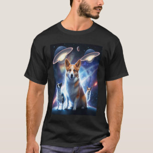 Corgi In Space With Doughnuts Cute Corgi Boys Girl T-Shirt