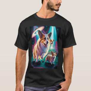 Corgi In Space With Doughnuts Cute Corgi Boys Girl T-Shirt