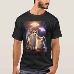 Corgi In Space With Doughnuts Cute Corgi Boys Girl T-Shirt