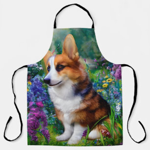 Corgi in the Garden Apron