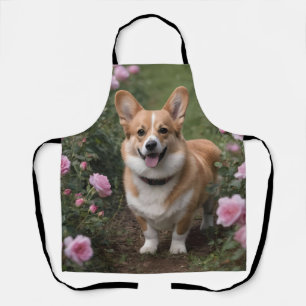Corgi In The Pink Roses,  Apron