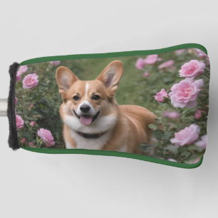 Corgi In The Pink Roses, Golf Head Cover