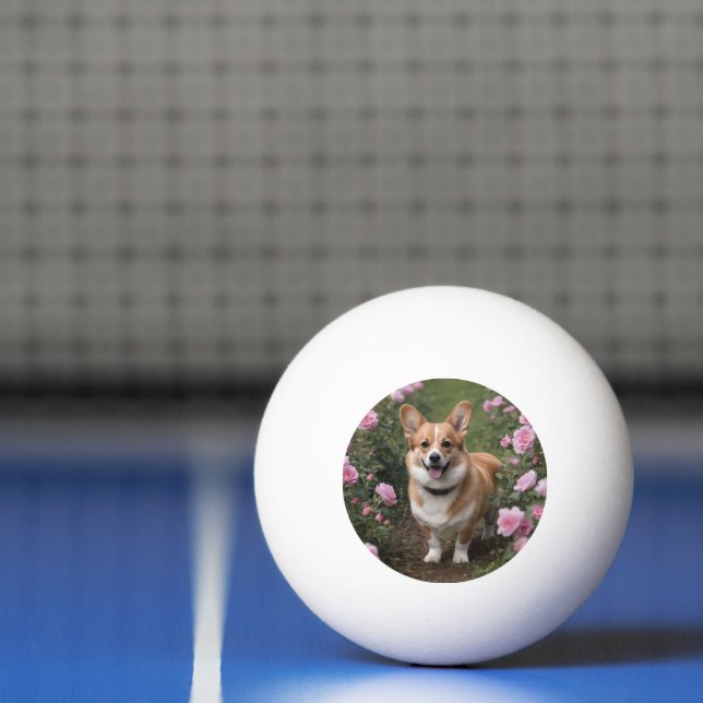 Corgi In The Pink Roses, Ping Pong Ball (Net)