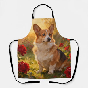 Corgi in the Roses III Apron