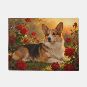 Corgi in the Roses VI Doormat