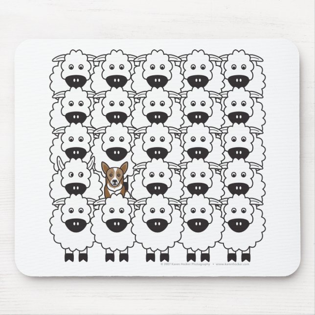 Corgi in the Sheep Mouse Mat (Front)