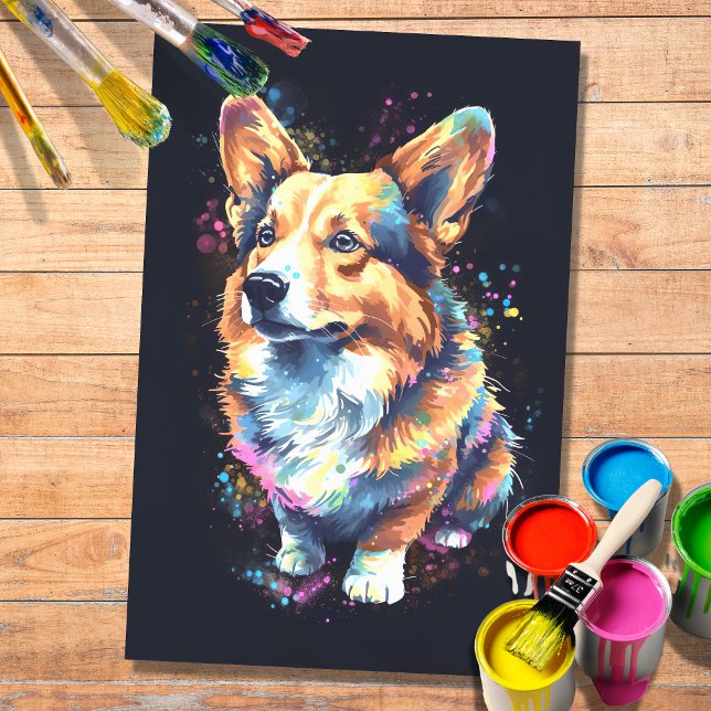 Corgi in Watercolor 1 Decoupage Paper (Creator Uploaded)