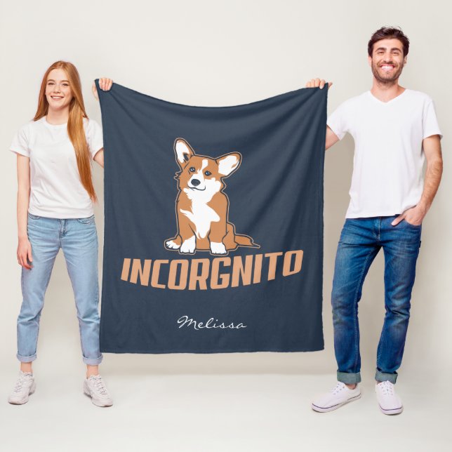 Corgi Incognito Dog Mum Gag Fleece Blanket (In Situ)