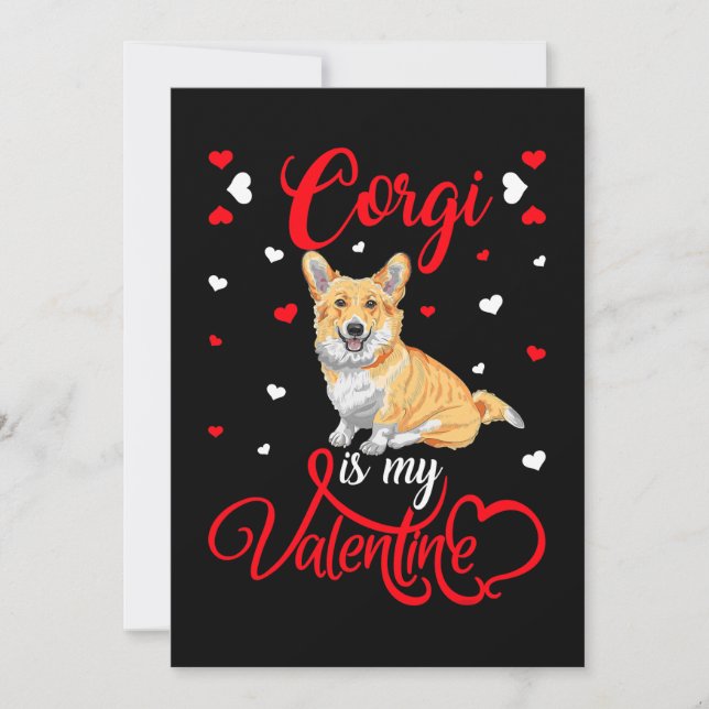 Corgi Is My Valentine Funny Corgi Valentine's Day Holiday Card (Front)