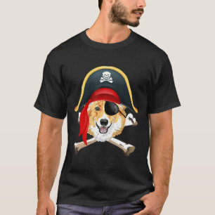 Corgi Jolly Roger Pirate Corgi Halloween Costume T-Shirt