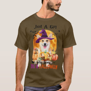 Corgi Just A Girl Who Loves Dogs And Halloween-523 T-Shirt