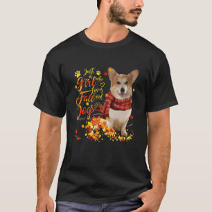 Corgi Just A Girl Who Loves Fall And Dogs T-Shirt