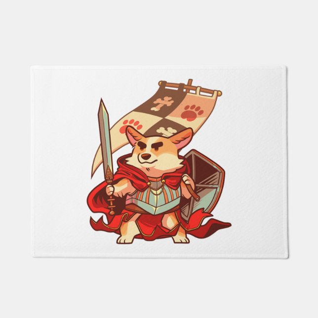 Corgi knight  doormat (Front)