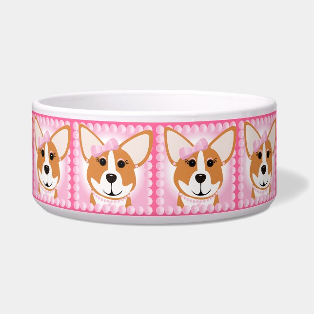 Corgi Lady Dog Bowl (Front)