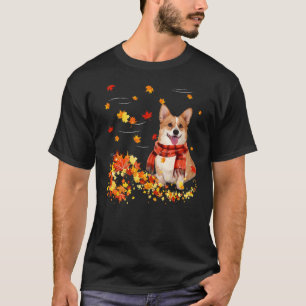 Corgi Leaf Fall Hello Autumn For Dog Lover Thanksg T-Shirt