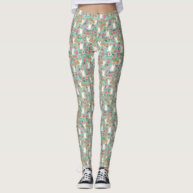 Corgi Leggings - cute funny corgi gifts (Front)