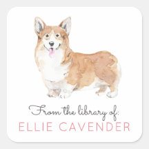 Corgi Library Bookplate