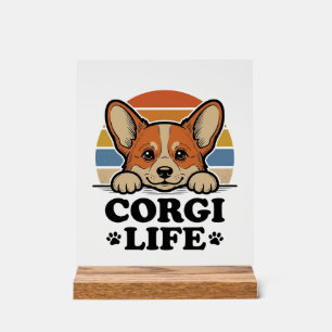 Corgi Life Shirt Vintage Engraving Dog Lover Art_1 Acrylic Sign