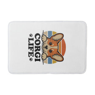 Corgi Life Shirt Vintage Engraving Dog Lover Art_1 Bath Mat