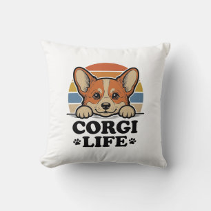 Corgi Life Shirt Vintage Engraving Dog Lover Art_1 Cushion