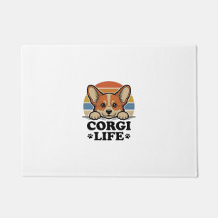 Corgi Life Shirt Vintage Engraving Dog Lover Art_1 Doormat