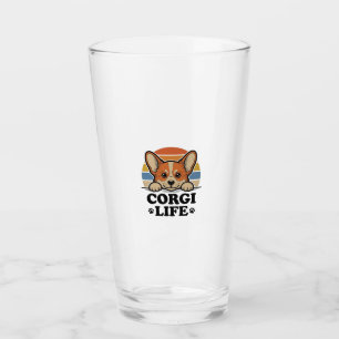 Corgi Life Shirt Vintage Engraving Dog Lover Art_1 Glass