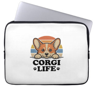 Corgi Life Shirt Vintage Engraving Dog Lover Art_1 Laptop Sleeve